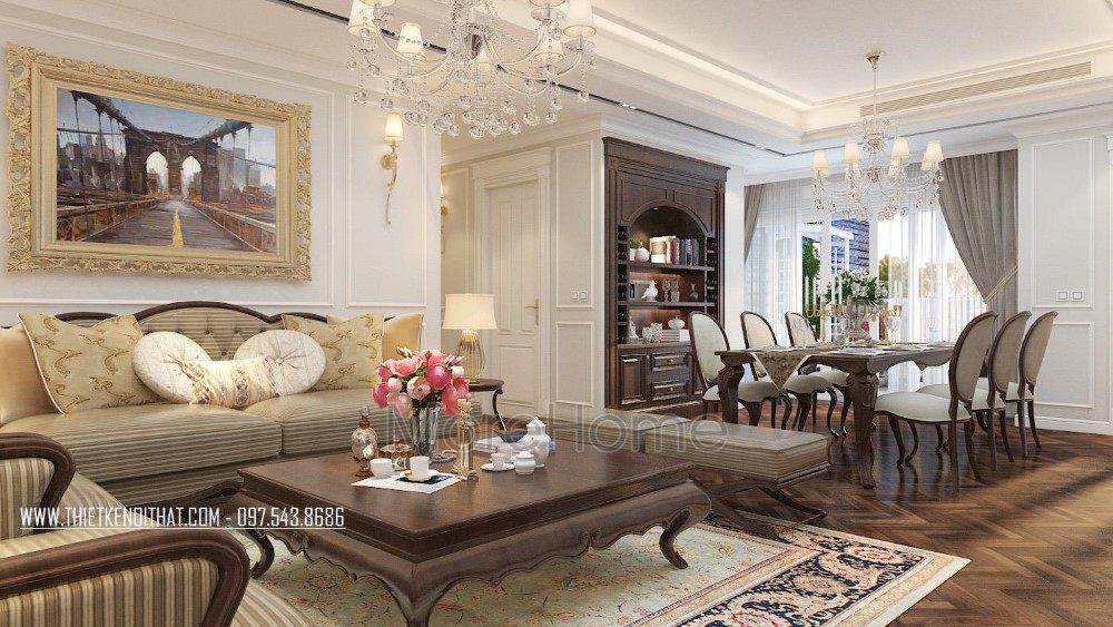 Thiết kế nội thất phòng khách chung cư Hei Tower